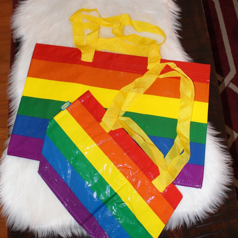 Ikea, set of 2 Storstomma Rainbow Multicolor Tote bag Unisex